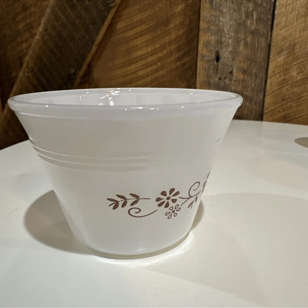 Vintage Dynaware Custard Cups Termocrisa  Brown Floral Design Set of Four (4) - Picture 5 of 9